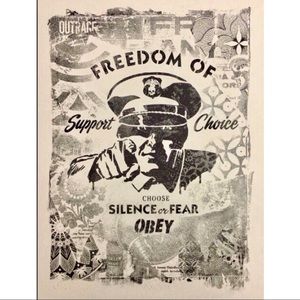 Shepard Fairey "DAMAGED" Stencil Poster Print Obey